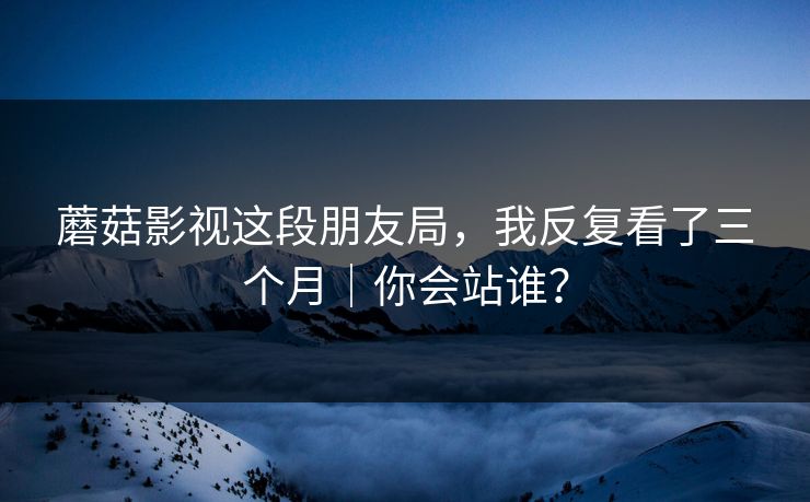 蘑菇影视这段朋友局，我反复看了三个月｜你会站谁？